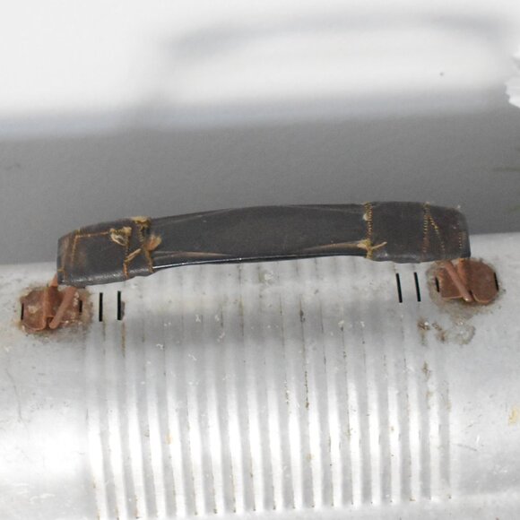 Vintage Antique 1950s Silver Dome Top Metal Miner Workmans Lunchbox Case - Picture 4 of 16